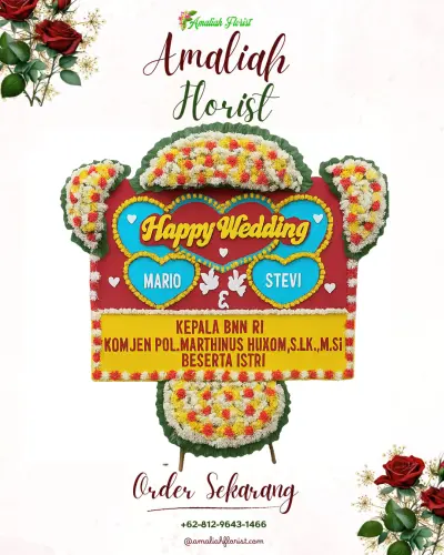 Karangan Papan Bunga Pernikahan di Ngadas